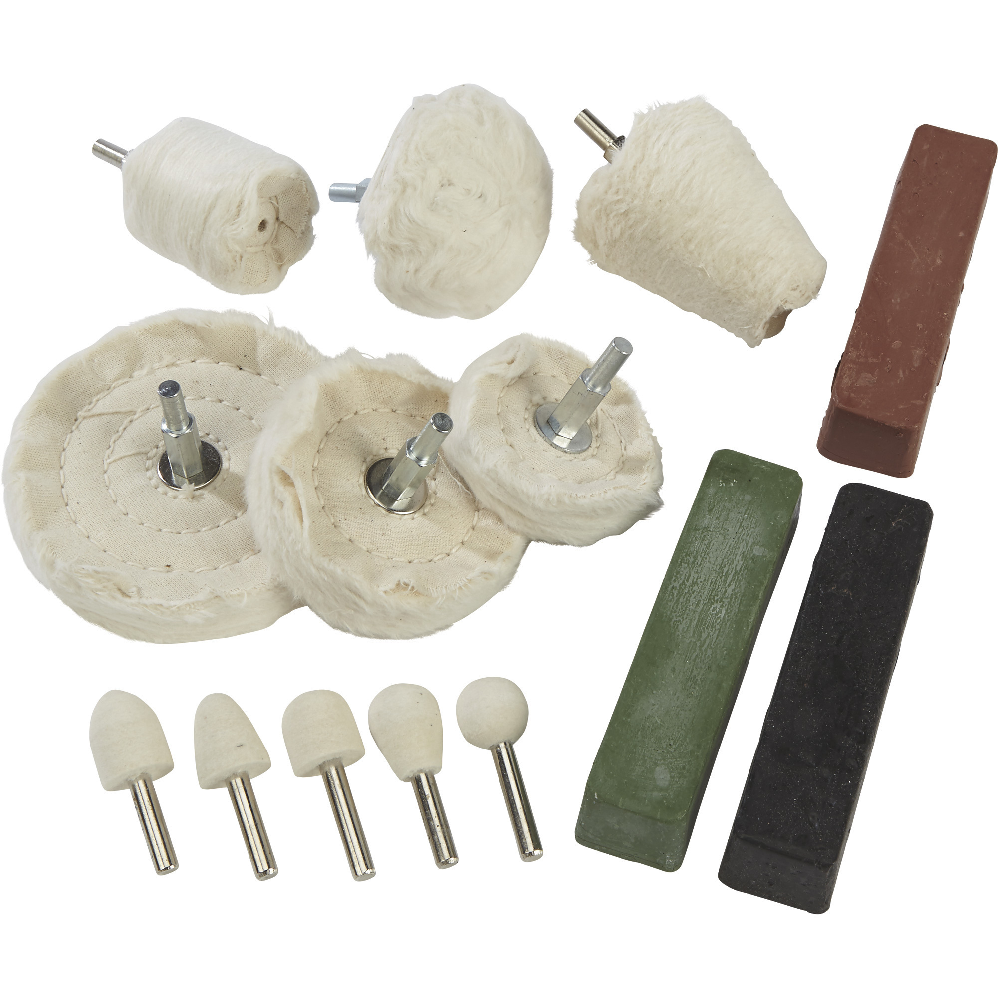 Klutch 14-Pc. Stainless Steel Polishing Kit, Drill-Mounted Buffing and Finishing Set